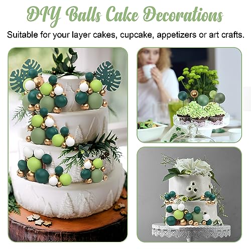 Acmee 115-Piece Green Foam Ball Cake Toppers - 5 Sizes for Jungle Birthday Baby Shower