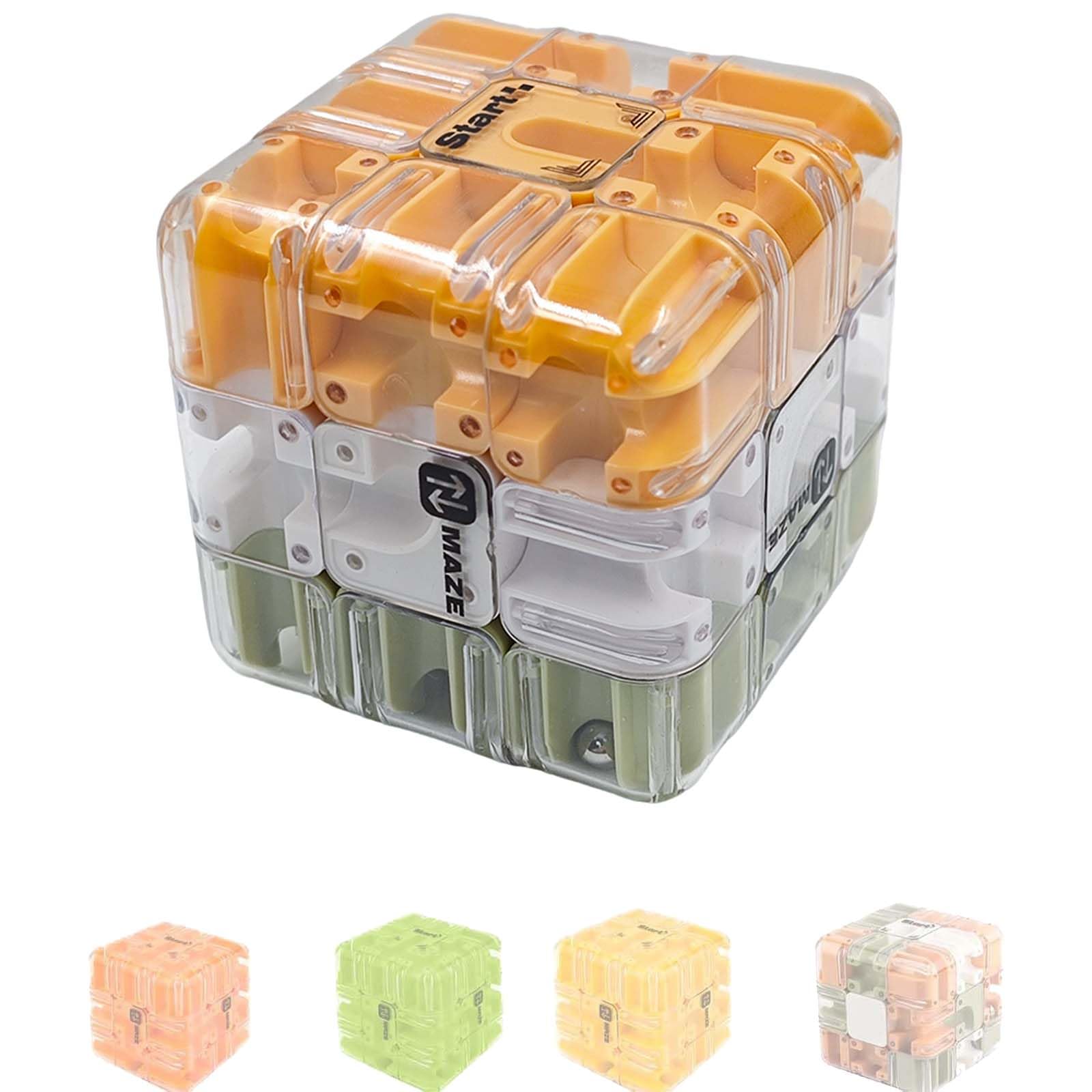 ACMONEY Large 3D Labyrinth Puzzle Maze Cube – Colorful Brain Teaser with 360° Spinning Maze