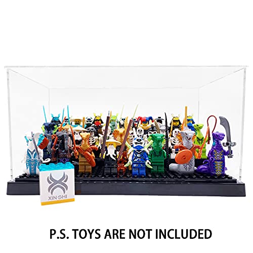 Acrylic Minifigure Display Case – Holds 35 Figures, Dust-Proof & Stackable (Black)