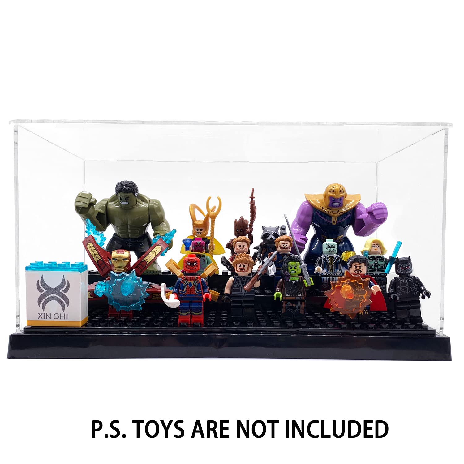 Acrylic Minifigure Display Case – Holds 35 Figures, Dust-Proof & Stackable (Black)