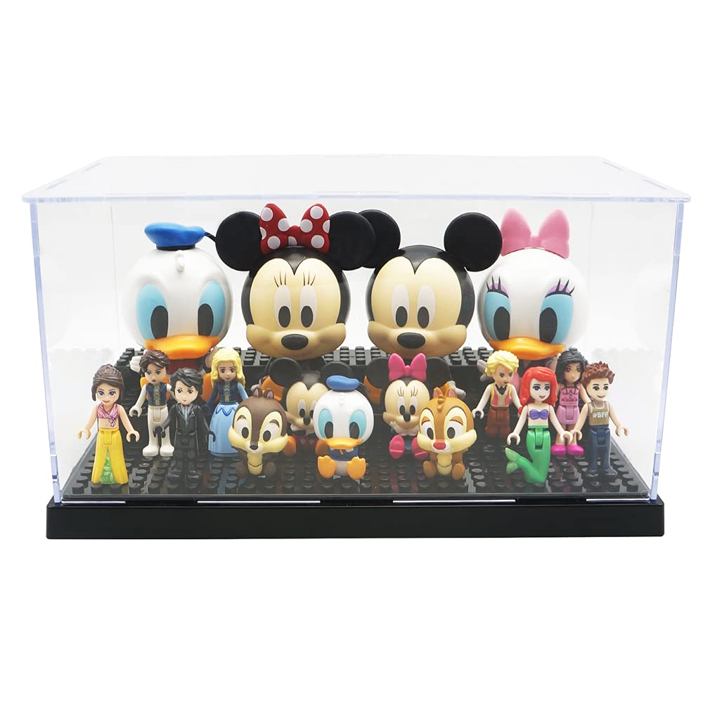 Acrylic Minifigure Display Case – Holds 35 Figures, Dust-Proof & Stackable (Black)