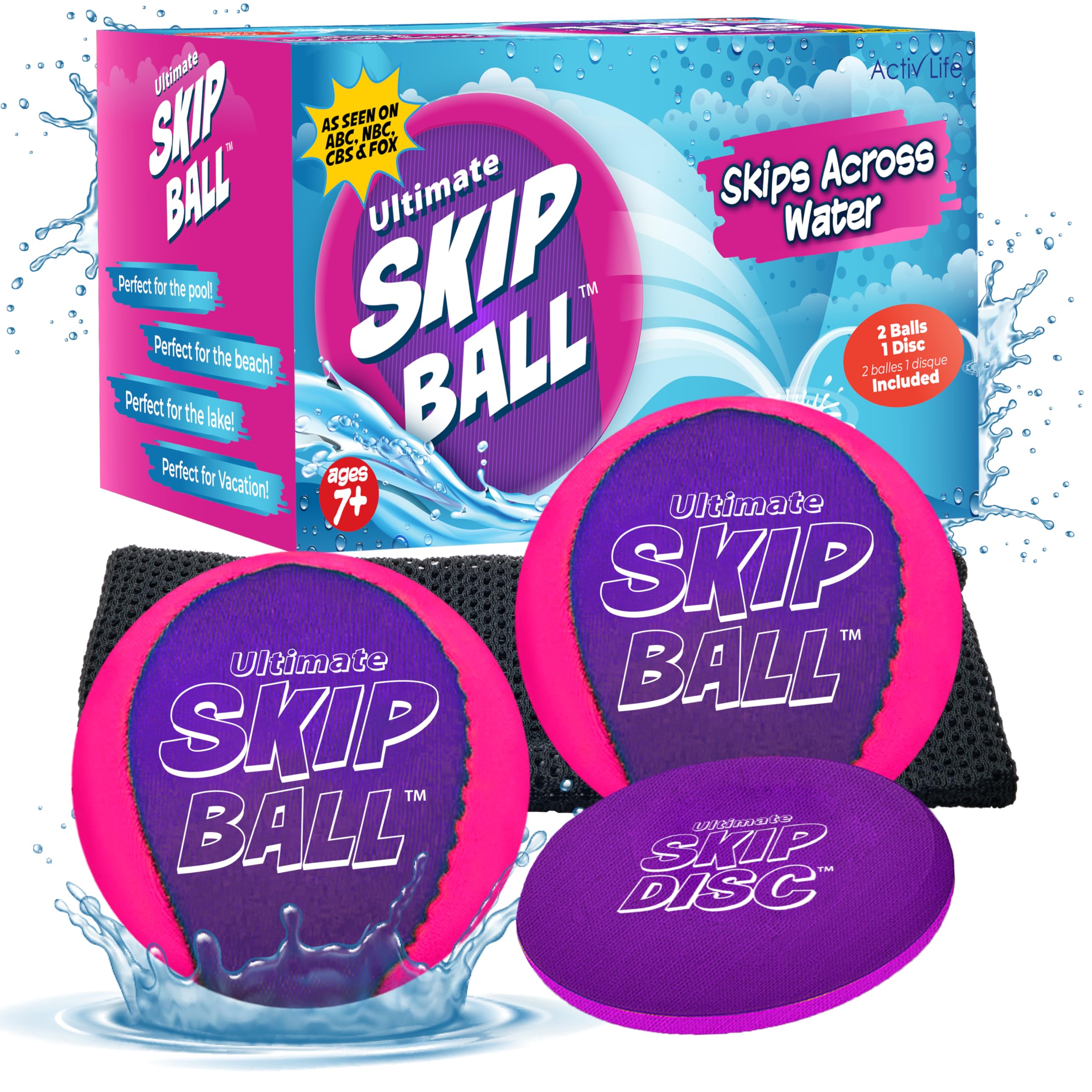 Activ Life Ultimate Water Skip Ball – Bouncing Beach Toy for Pool & Family Fun
