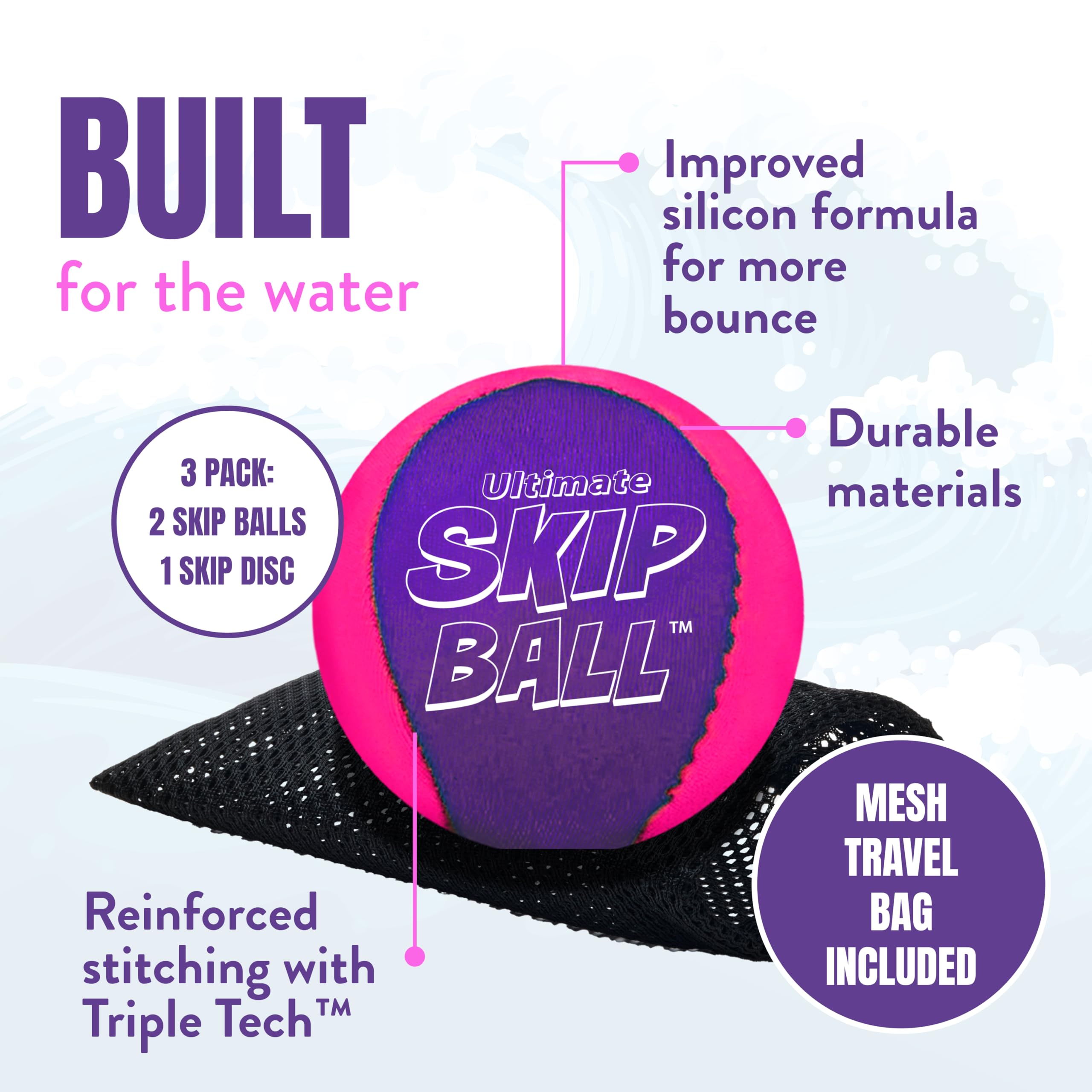 Activ Life Ultimate Water Skip Ball – Bouncing Beach Toy for Pool & Family Fun