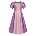 ADDACOS Girls Princess Dress Costume - Soft Polyester/Cotton Mid-Length with Fluffy Sleeves for Halloween & Birthday
