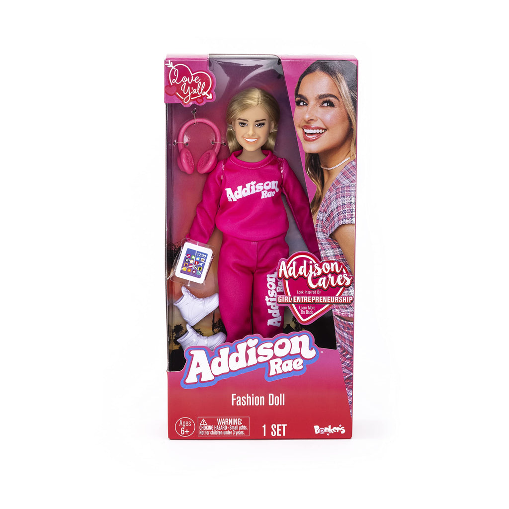 Addison Rae Fashion Doll – Comfy-Themed 11-Inch Doll with Headphones, Tablet & Sneakers