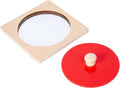Adena Montessori Mirror Peekaboo Knob Puzzle – Red Circular Acrylic Toddler Puzzle for 6-12 Months