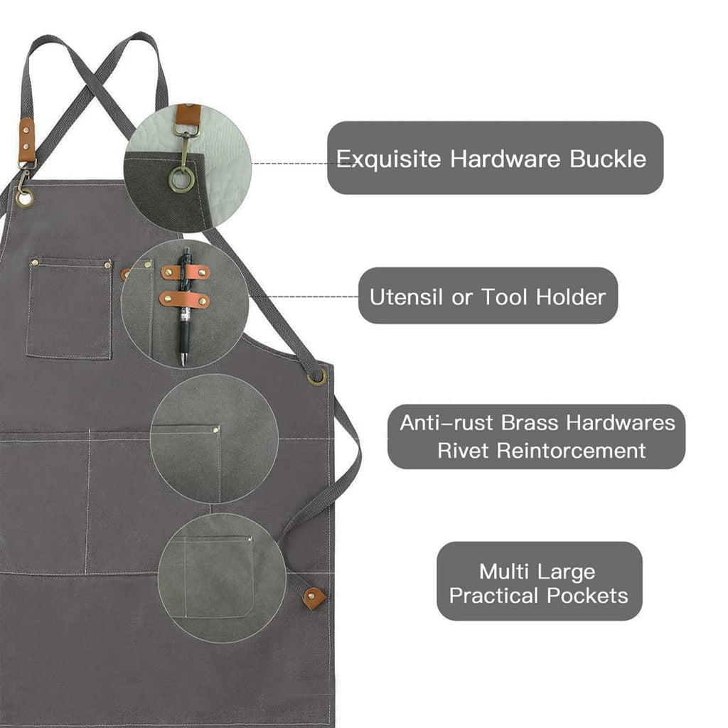 Adjustable Kids Canvas Apron for Cooking, Painting, Gardening – USCHAILIQIANG (Ages 6-12)