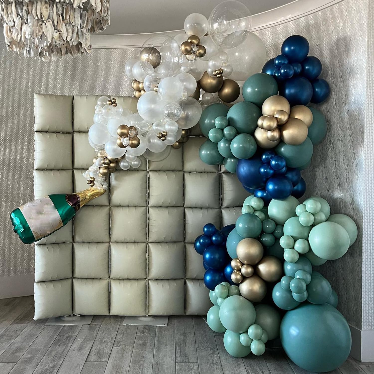 Adorely 25-Pack Double-Sided Gold White Square Foil Balloons – 19 Inch Party Backdrop Kit