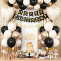 Adorely Black Gold Birthday Decorations Kit – Sand White & Champagne Balloons Set