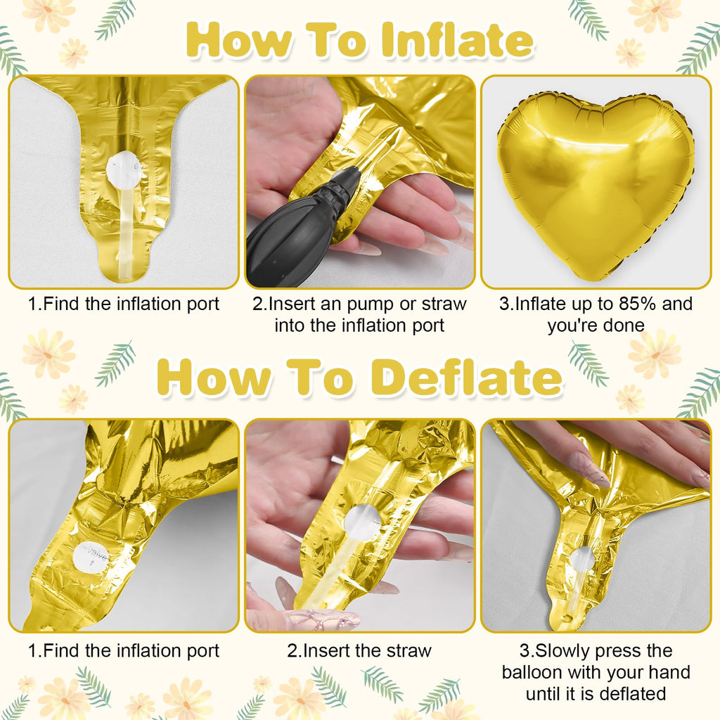 Adorely Black Gold Welcome Home Balloon Banner Set with Foil Banner, Heart Balloons & Confetti