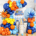 Adorely Blue and Orange Yellow Balloon Arch Kit – 100 Latex and Foil Balloons for DIY Party Decor