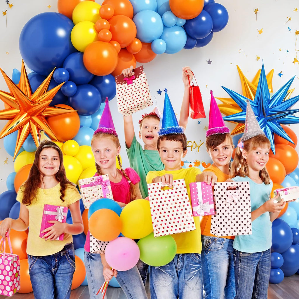 Adorely Blue and Orange Yellow Balloon Arch Kit – 100 Latex and Foil Balloons for DIY Party Decor