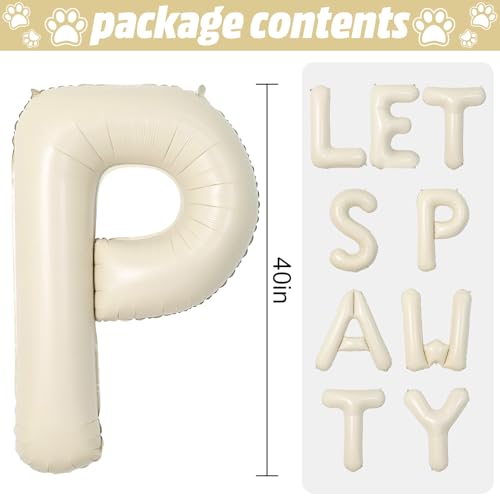 Adorely Cream White Let's Pawty Balloon Banner 40 Inch – Pet Birthday Decor