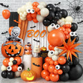Adorely Halloween Balloon Arch Kit: 104 Latex & Pumpkin Foil Balloons in Black Orange Beige