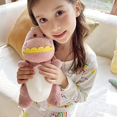 Adorlynetty 12-Inch Pink T-Rex Plush Toy - Soft Dinosaur Stuffed Animal for Kids