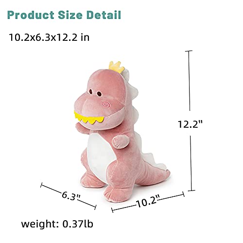 Adorlynetty 12-Inch Pink T-Rex Plush Toy - Soft Dinosaur Stuffed Animal for Kids