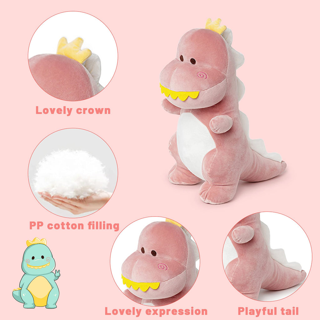 Adorlynetty 12-Inch Pink T-Rex Plush Toy - Soft Dinosaur Stuffed Animal for Kids