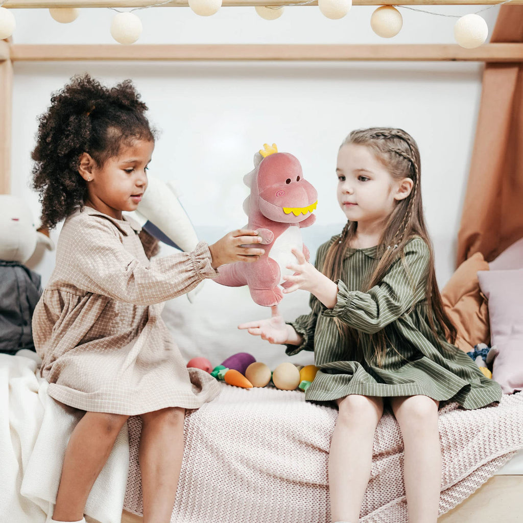 Adorlynetty 12-Inch Pink T-Rex Plush Toy - Soft Dinosaur Stuffed Animal for Kids