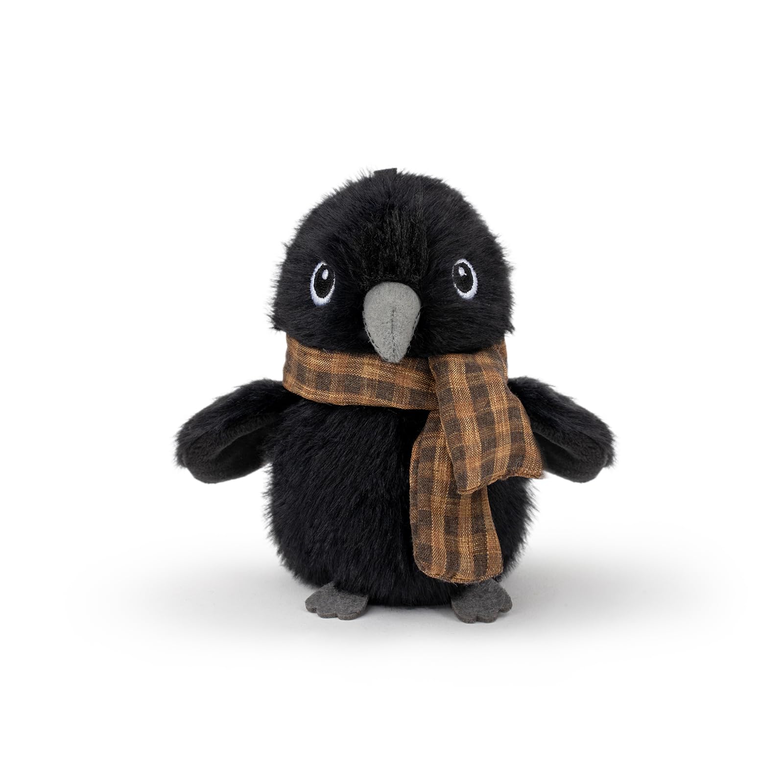 Adorlynetty Crow Plush – 4.5-Inch Soft Stuffed Bird with Shawl, Safe for Kids, Keychain Pendant