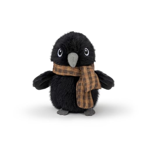 Adorlynetty Crow Plush – 4.5-Inch Soft Stuffed Bird with Shawl, Safe for Kids, Keychain Pendant