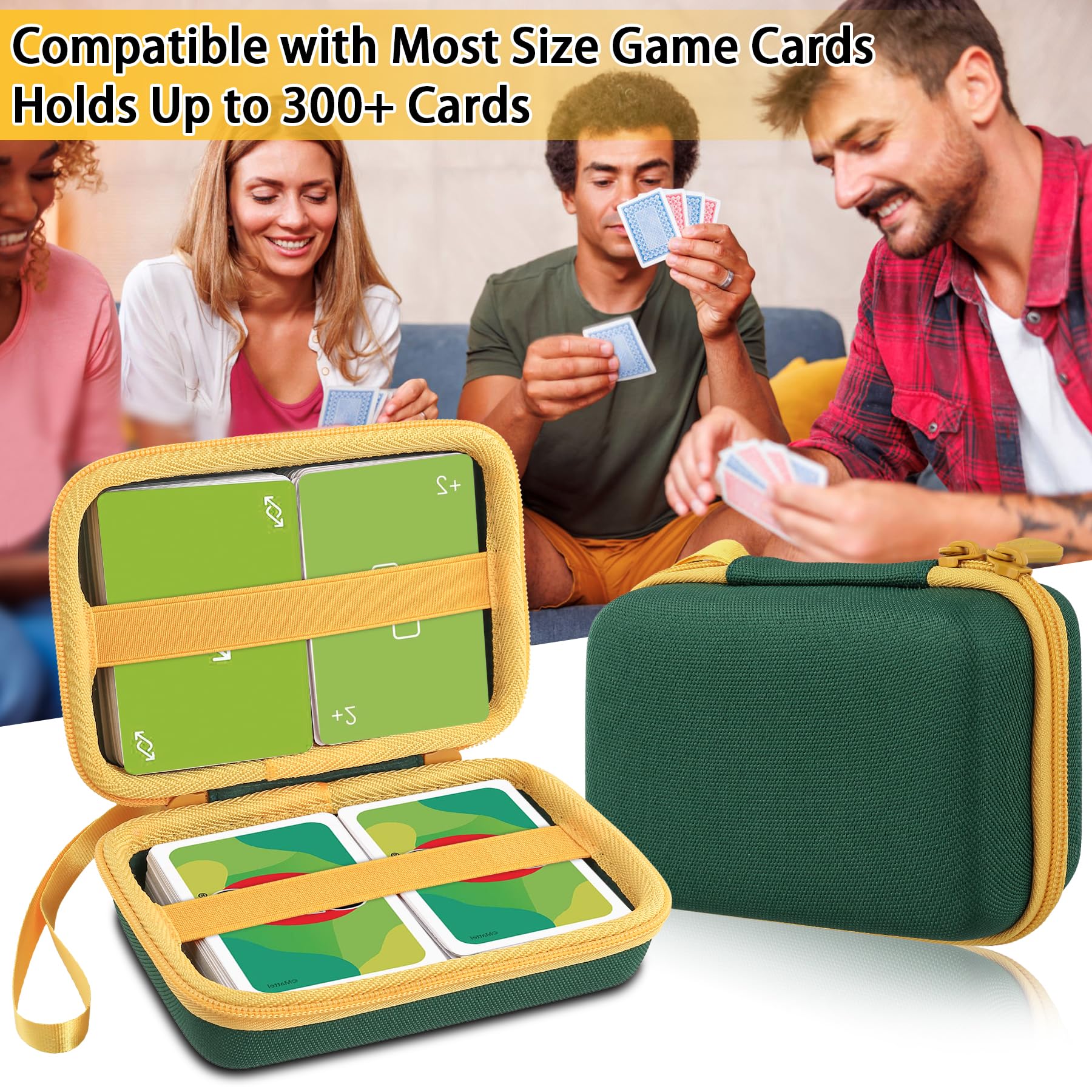 Aenllosi Hard Case for UNO Cards – Holds Up to 300 Cards, Deep Green (Case Only)