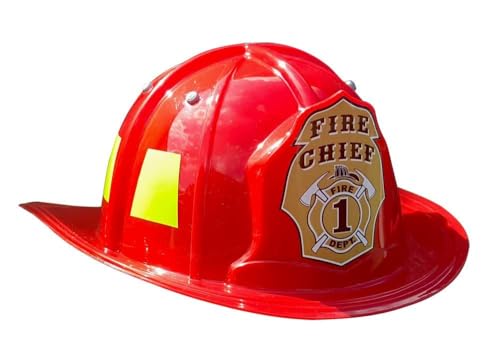Aeromax Jr. Firefighter Helmet – Red, Adjustable Youth Size for Kids' Dress-Up