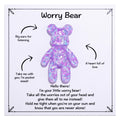 Aesnefe Pocket Bear Hug - Purple Worry Bear for Anxiety Relief with Encouraging Card