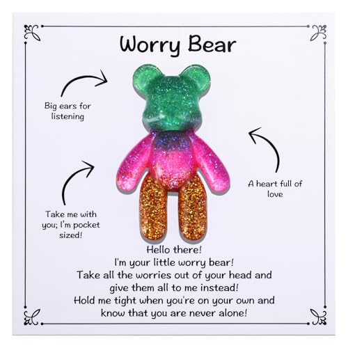 Aesnefe Pocket Bear Hug – Anxiety Relief Gift with Worry Card