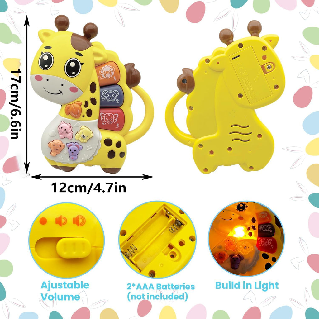 AFKSTL Baby Piano Toy for 6-12 Months - Light Up Musical Toy with 3 Modes, Giraffe Design