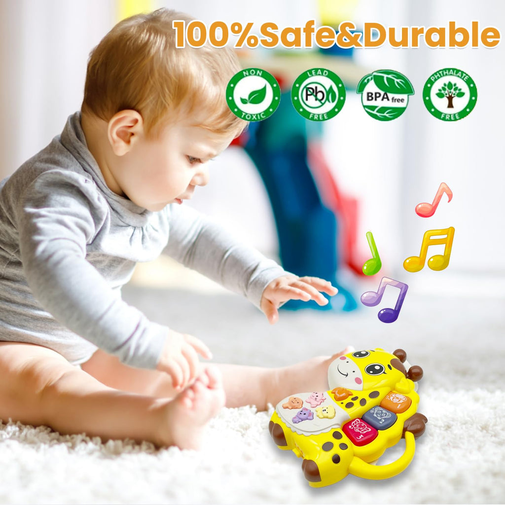 AFKSTL Baby Piano Toy for 6-12 Months - Light Up Musical Toy with 3 Modes, Giraffe Design