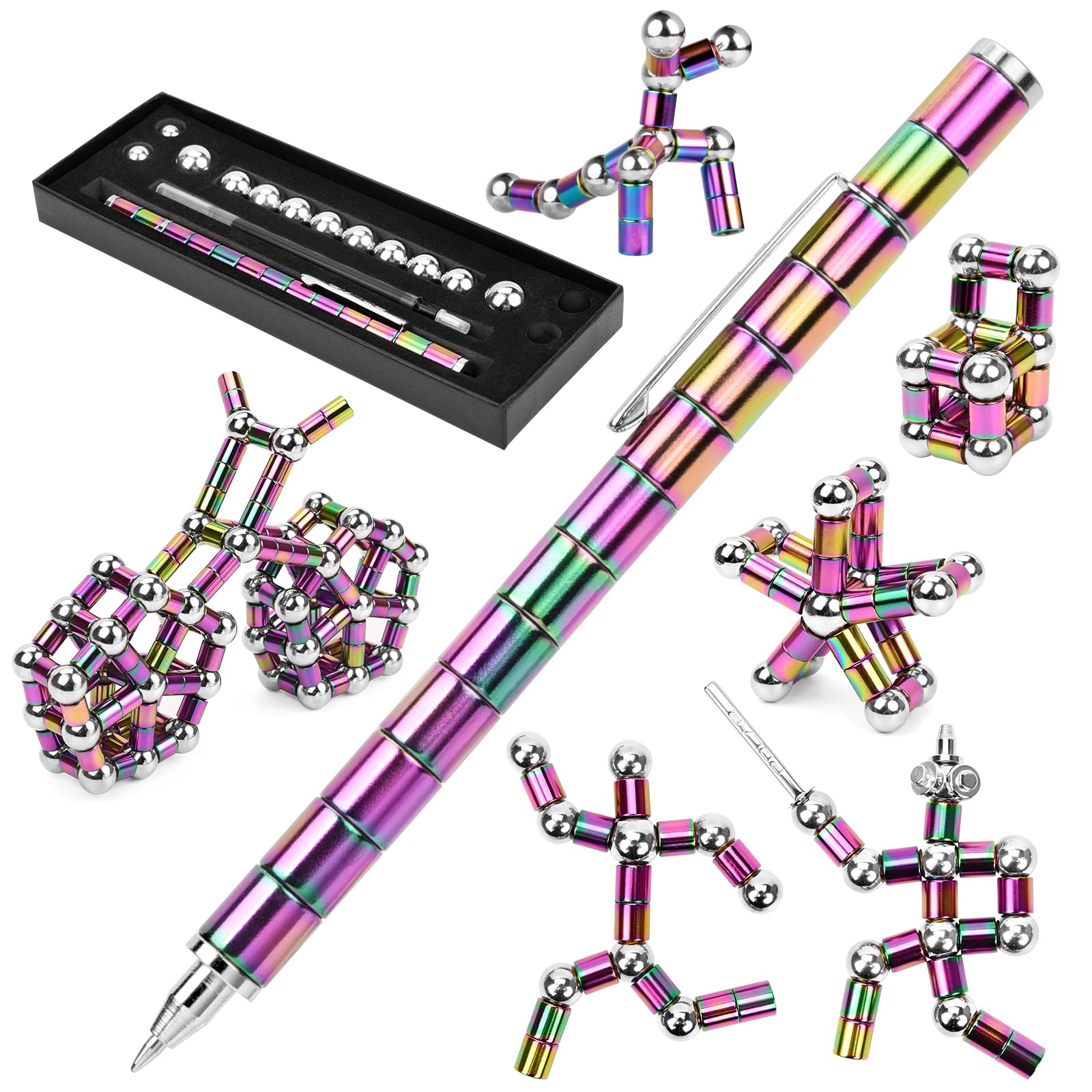 AFN Magnetic Fidget Pen - Mixcolor Decompression Toy for Teens and Adults