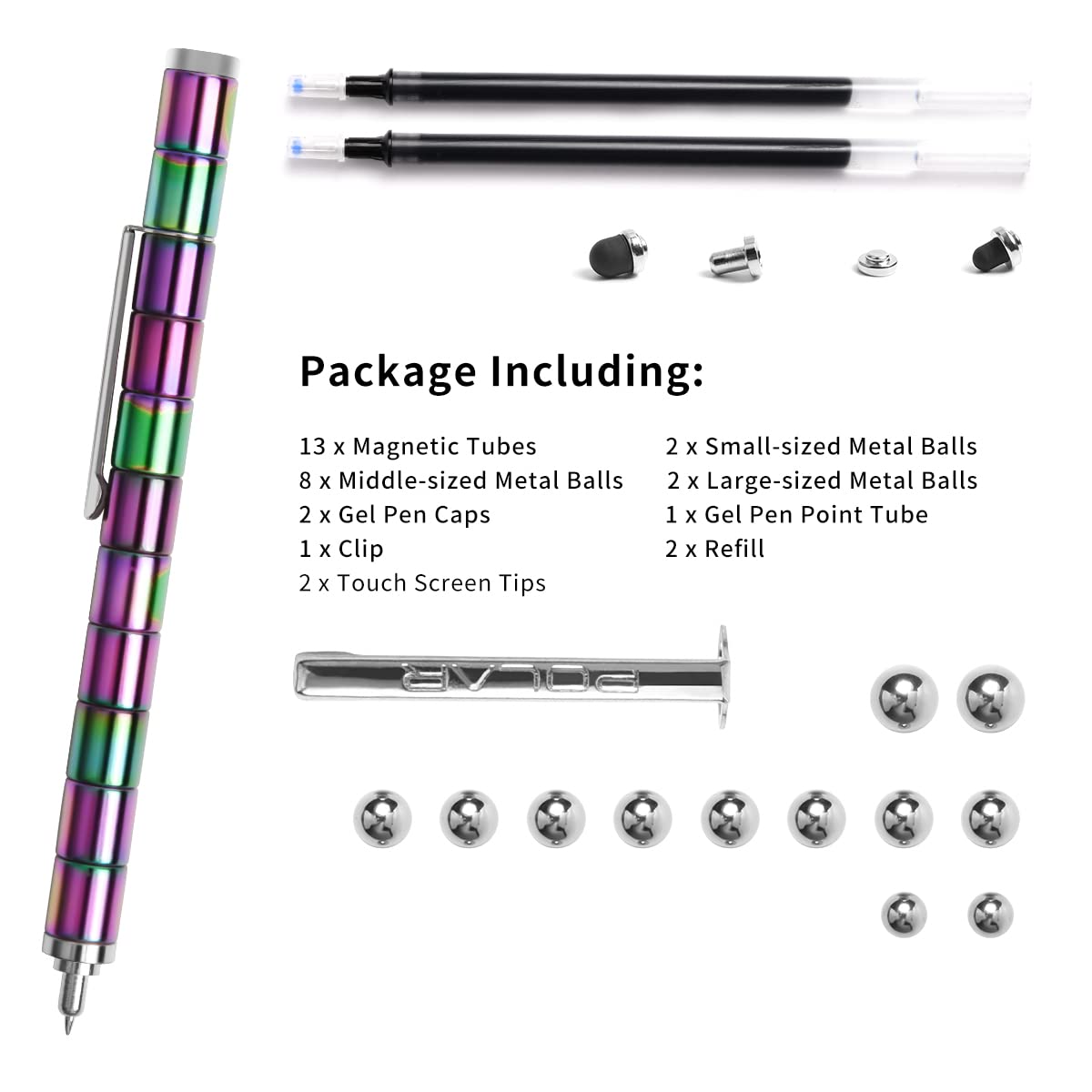 AFN Magnetic Fidget Pen - Mixcolor Decompression Toy for Teens and Adults
