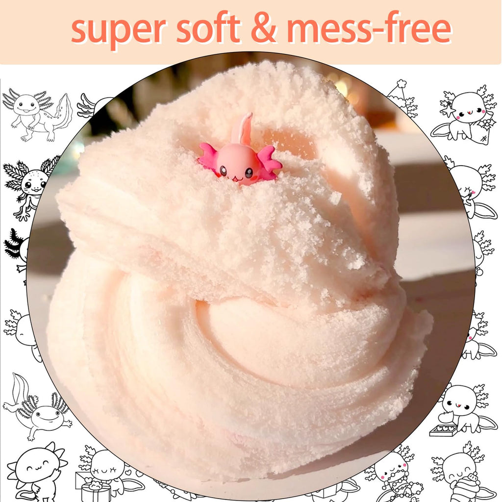 Afofall Axolotl Cloud Slime - 8 oz Pre-Made Scented Slime with Resin Charm & Add-Ins