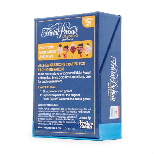 Ageless Games Trivial Pursuit Generations Expansion – Multigenerational Trivia Cards for Game Night