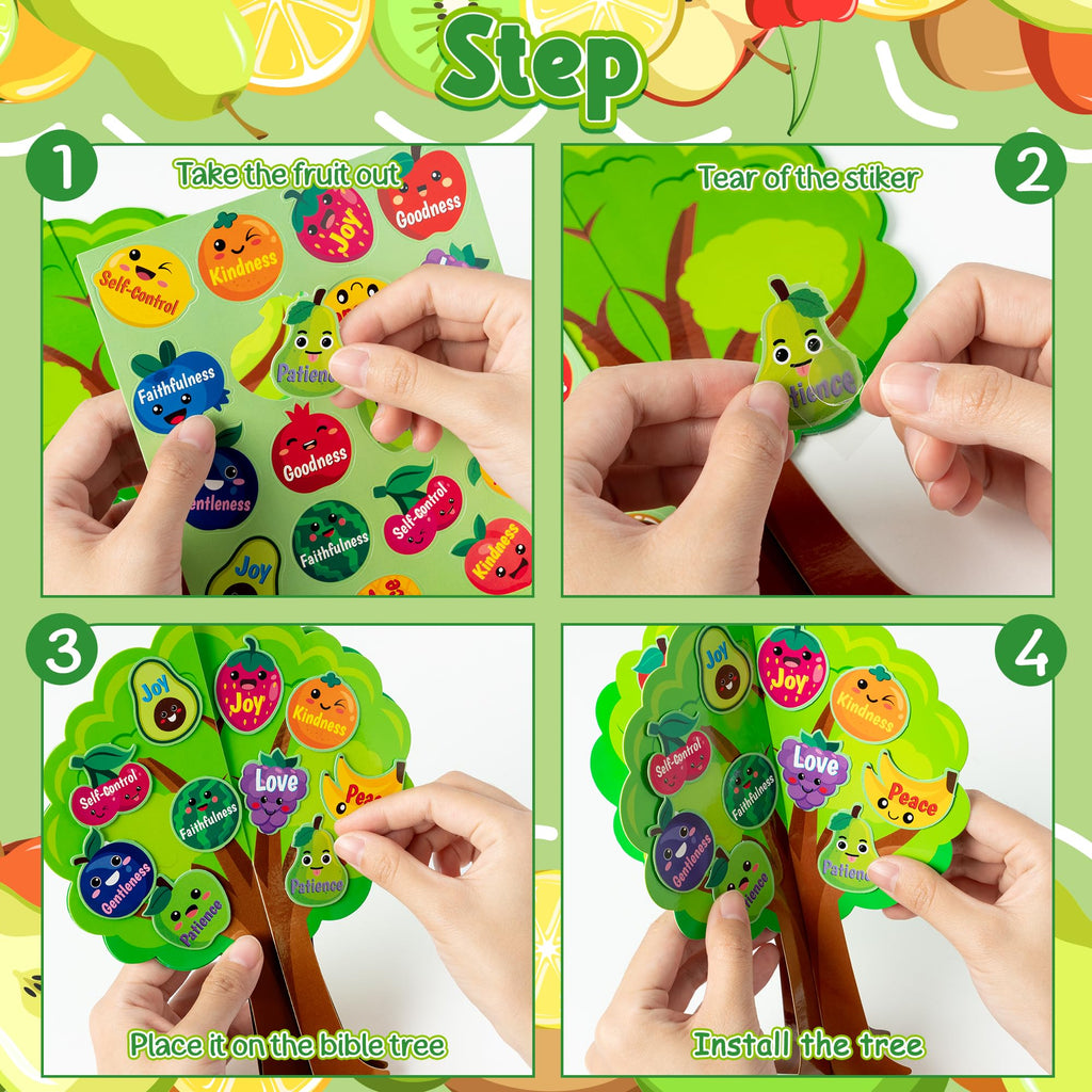 Aginc Berry 16-Piece Fruit Bible Trees DIY Craft Kit for Kids - Christian Religious Sunday School Activity
