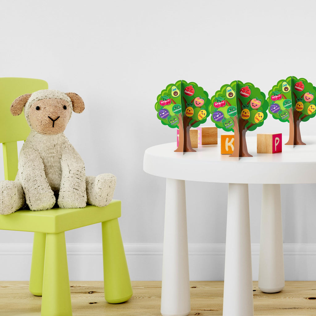 Aginc Berry 16-Piece Fruit Bible Trees DIY Craft Kit for Kids - Christian Religious Sunday School Activity
