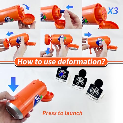 AGM MASTECH Soda Can Foam Dart Blaster – Transforming Novelty with 30 Darts & 3 Targets