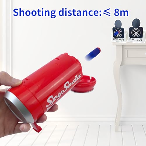 AGM MASTECH Transforming Soda Can Dart Blaster – Novelty Foam Dart Launcher with 30 Darts & 3 Targets, Ages 15+
