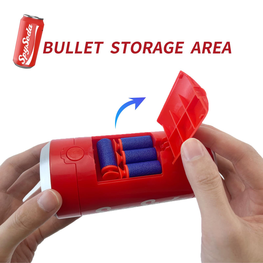 AGM MASTECH Transforming Soda Can Dart Blaster – Novelty Foam Dart Launcher with 30 Darts & 3 Targets, Ages 15+