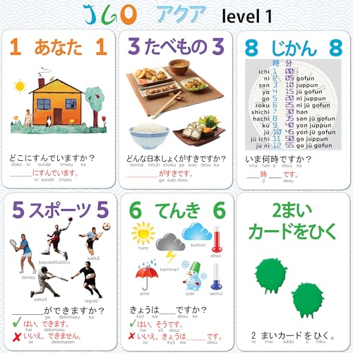 AGO JGO Japanese Conversation Card Game: 54 Cards for Learning Basic Japanese
