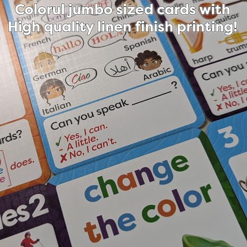 AGO QnA Yellow ESL Card Game Level 2.5 – 54 Cards for English Vocabulary, Grammar & Conversation Practice