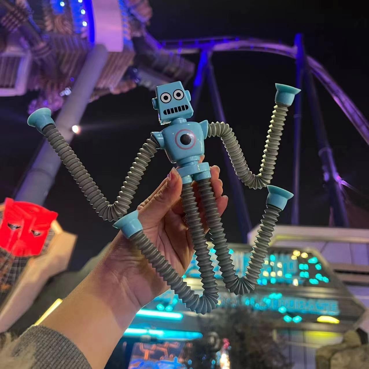 AGRASIV Robot Sensory Fidget Toys: LED Light Up Pop Tubes with Suction Cups for Kids