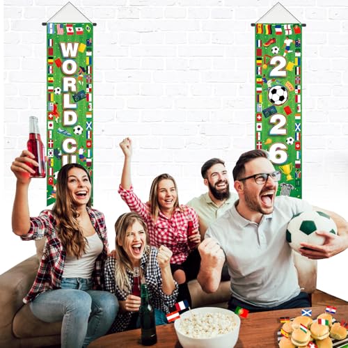 AhfuLife Soccer Tournament Hanging Banner – World Cup 2026 Themed Porch Decor, Style 1