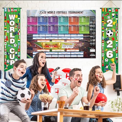 AhfuLife Soccer Tournament Hanging Banner – World Cup 2026 Themed Porch Decor, Style 1