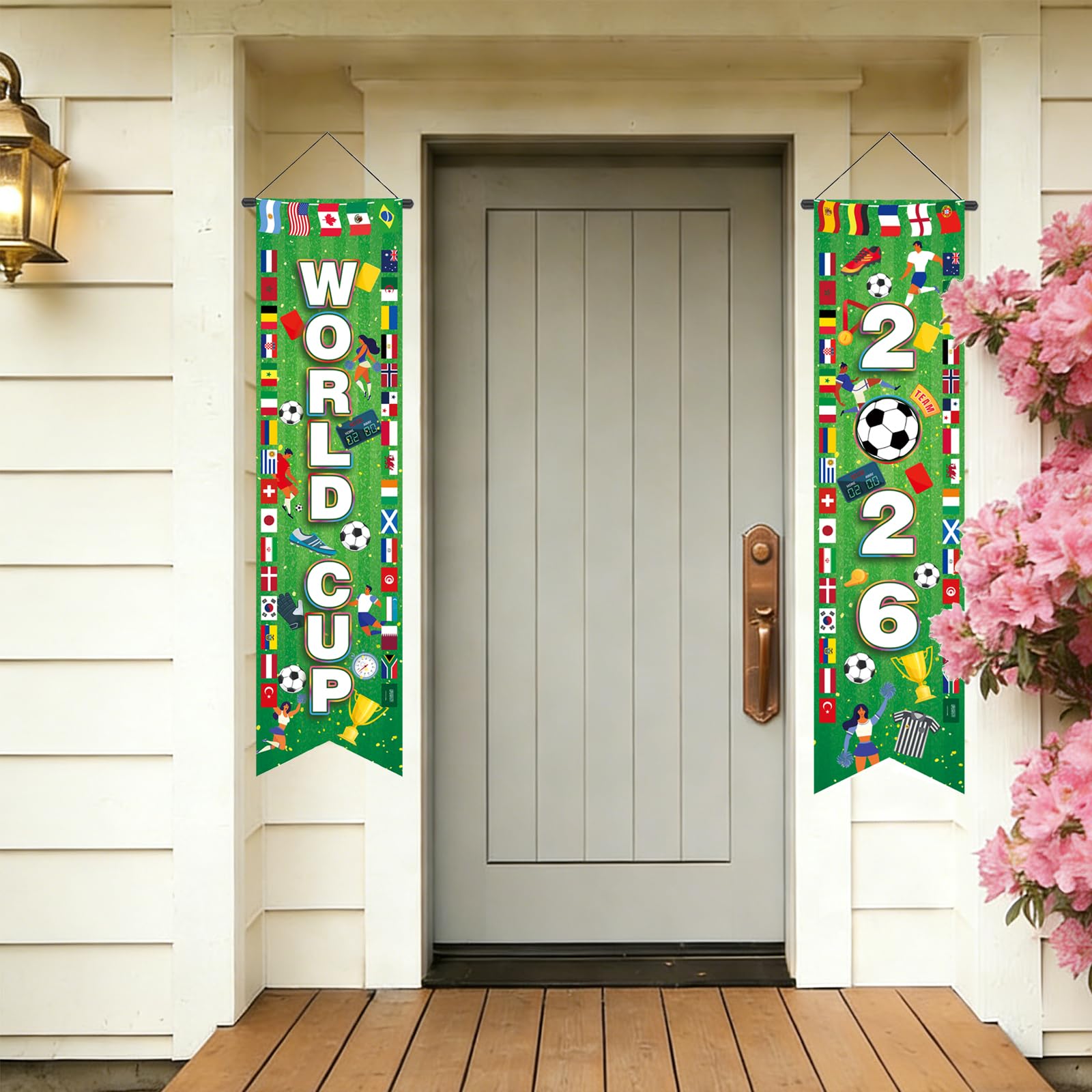AhfuLife Soccer Tournament Hanging Banner – World Cup 2026 Themed Porch Decor, Style 1