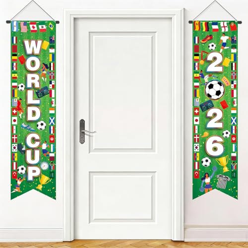 AhfuLife Soccer Tournament Hanging Banner – World Cup 2026 Themed Porch Decor, Style 1