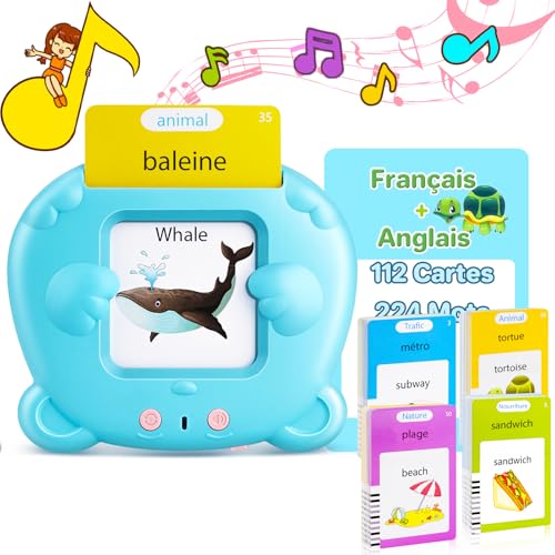AHJ Talking Flash Cards for Toddlers – 224 Sight Words, 3 Audio Modes, Rechargeable, No Screen