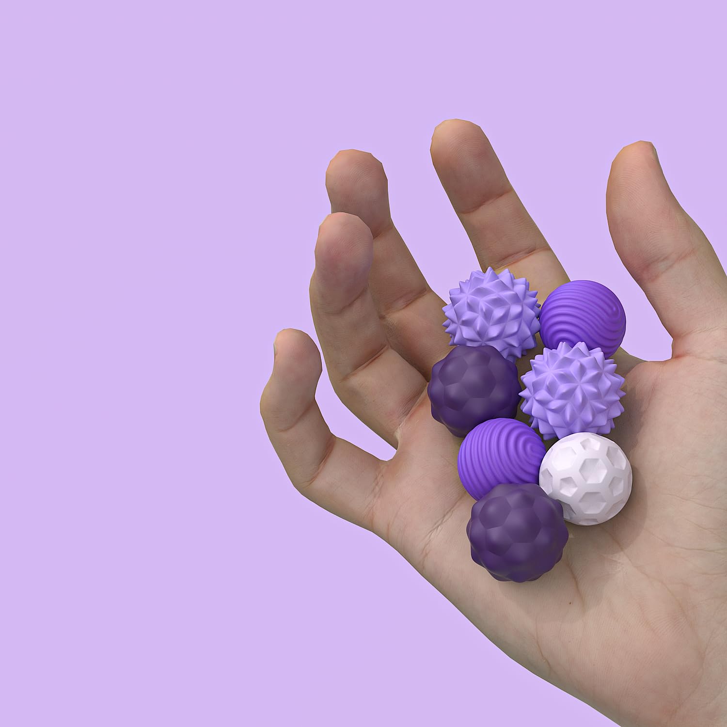 Ahorasky 8-Pack Magnetic Fidget Stress Balls with Silicone Shell and Storage Box for Adults - Purple