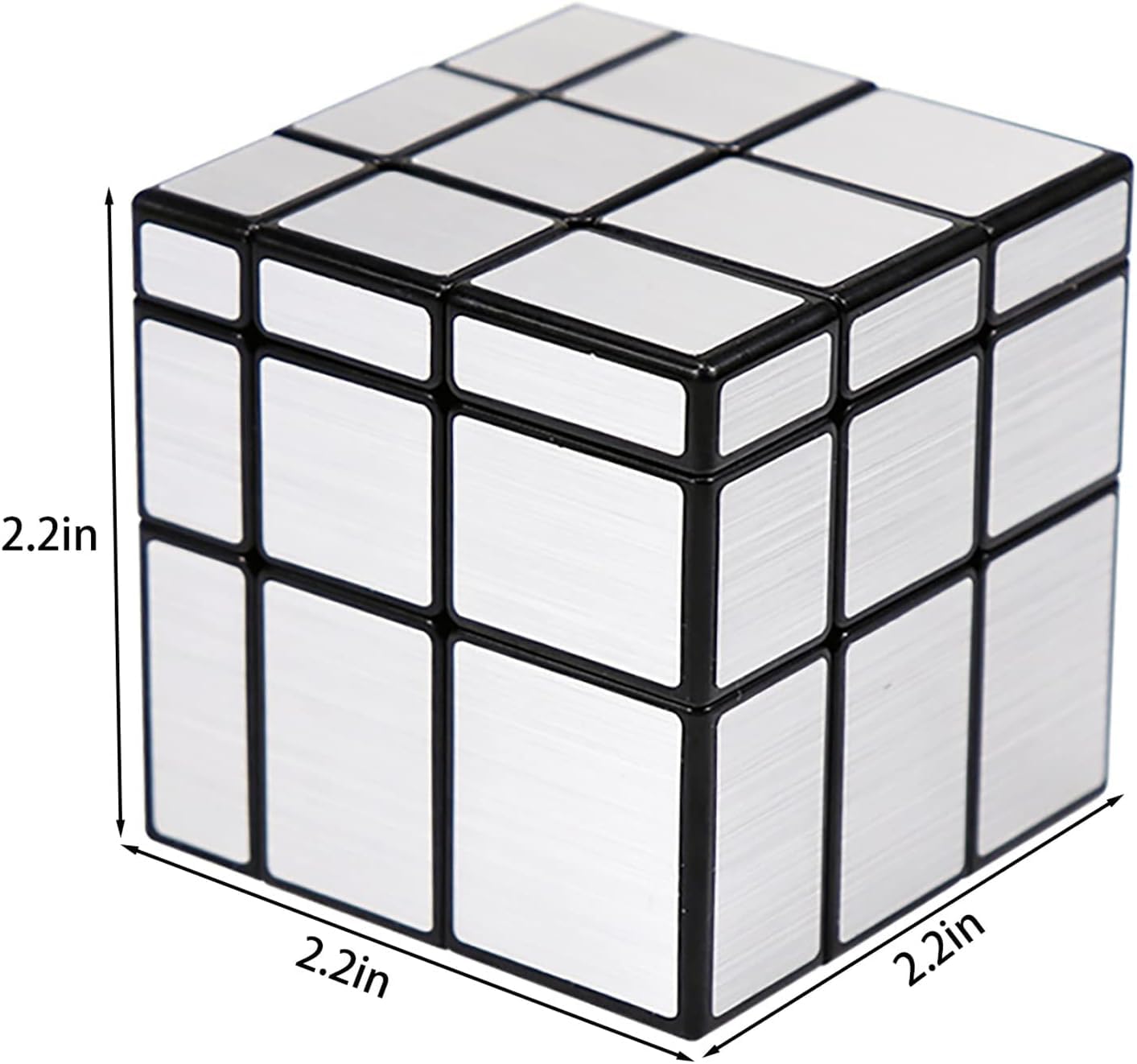 AHYUAN 2-Pack Speed Cube Set: Mirror Golden Wheel & Silver 3x3x3 Magic Cubes for Brain Teaser Fun