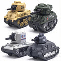 Ai-Fun 4-Pack Pull Back Mini Tank Toy Cars - Die-Cast Military Army Vehicles, 1:64 Scale, BPA-Free